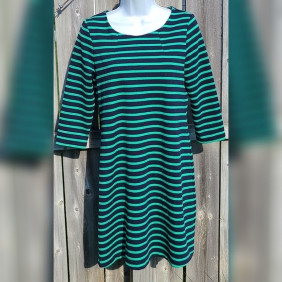 Gap Stripe Dress in Navy Blue and Green New Without Tags - Picture 1 of 4
